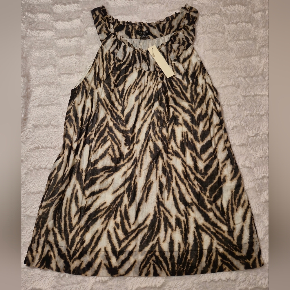 Talbots Black and White Animal Print Blouse - Picture 2 of 8